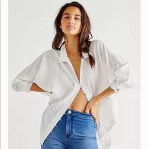 Free People We The Free One and Only White Button down